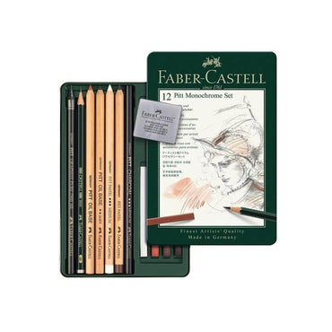 Faber Castell Pitt® Monochrome Set - Tin of 12 The Stationers